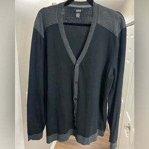 Alfani Regular Fit Button-down Black/Grey Cardigan Sweater.  Size-XL.